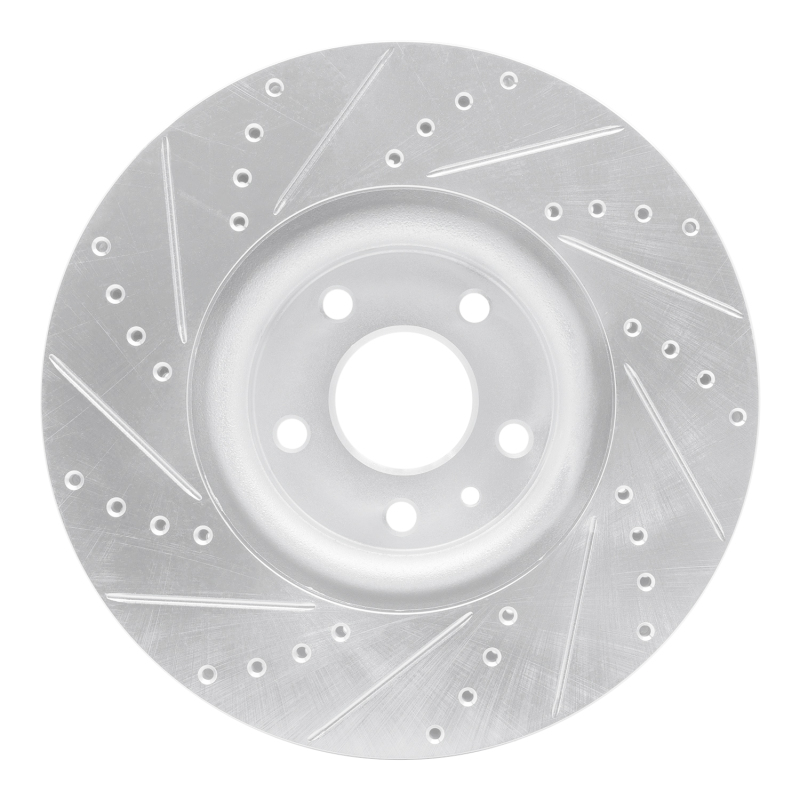 Ford Fusion Brake Rotor (1) - Front Right - R1 Concepts - Drilled & Slotted - Silver - `13-`20